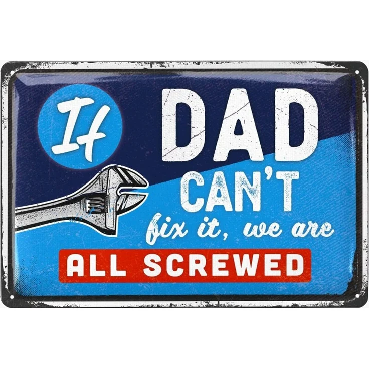 LANOLU Blechschild if Dad Cant Fix It 20x30cm – Metall – Mehrfarbig – 20283 – Bild 1