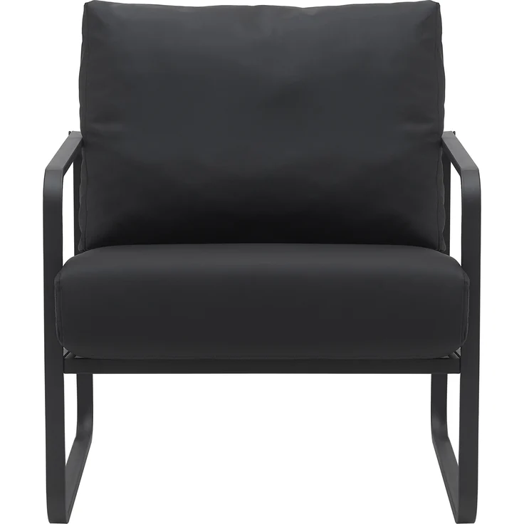 CLP Lounger Manea mit Metallgestell,schwarz Kunstleder – Bild 3