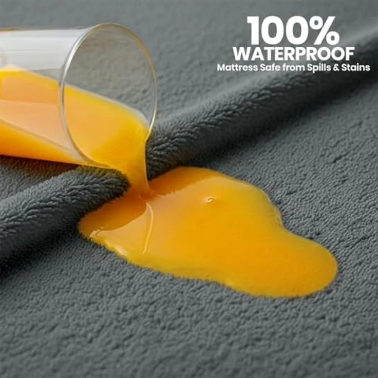Utopia Bedding Wasserdichter Matratzenschoner für King-Size-Bett, Premium-Frottee-Matratzenbezug, 200 g/m², atmungsaktiv, taillierter Stil mit dehnbaren Taschen (grau) – Bild 3