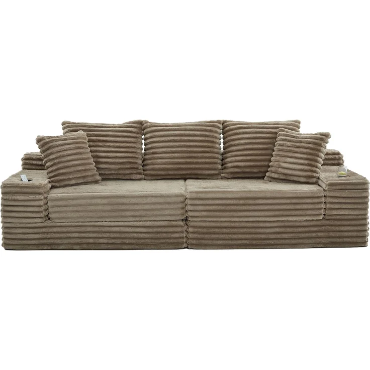 ZUBALIYA Schlafsofa 98x87 cm, mit Stauraum, mit Treppe, mit Leiter, mit Cordbezug, mit Schaumstoffpolsterung, Rot – Bild 18