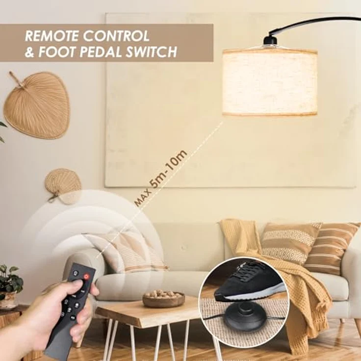 CCLIFE Bogenlampen Bogenlampe Stehlampe LED E27 Bogenleuchte Wohnzimmer – Bild 6