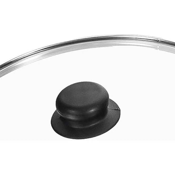 Wok Bratpfanne Ø26 cm 2,8 L aus Gusseisen mit Holzgriff Glasdeckel Asia Wokpfanne Induktion – Bild 6