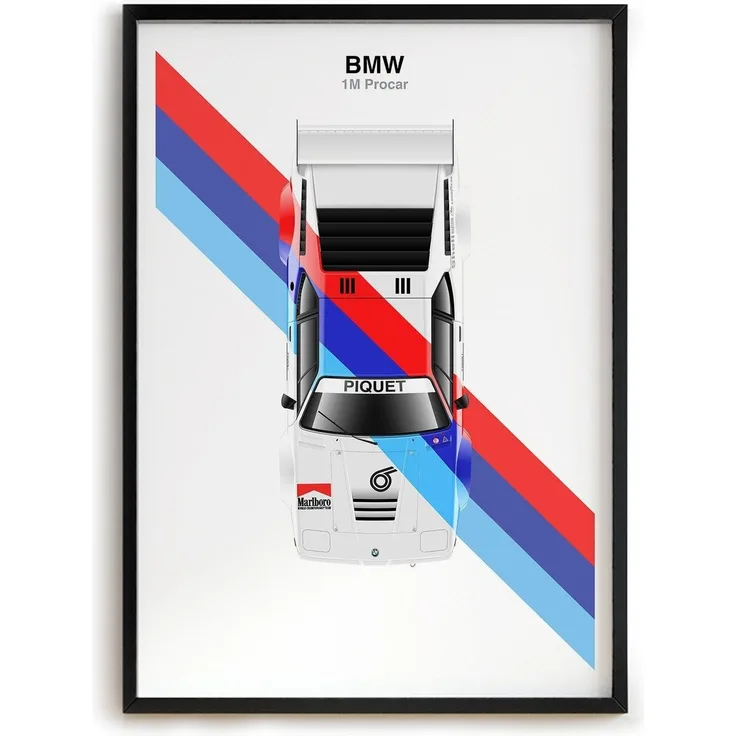 Poster Formel 1 Rennwagen Helm Rennfahrer Name Unterschrift · Deko Print ohne Rahmen - A BMW / 40x60 cm