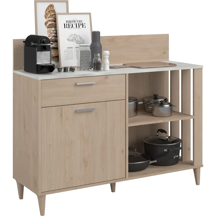 Mehrzweckschrank-Set >Gala 2< (2 teilig) Jackson Eiche Dekor / Beton Optik, Buffet + Beistellschrank – Bild 5