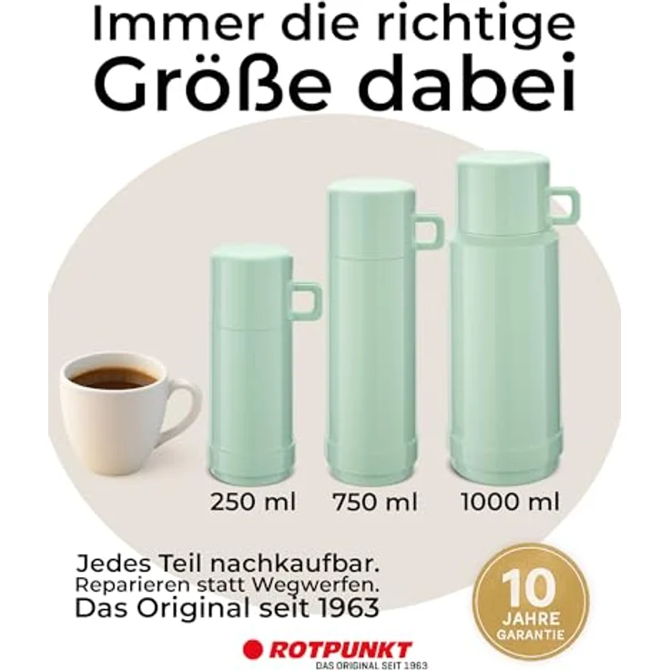 ROTPUNKT Isolierflasche Thermoflasche, auslaufsicher, Glaseinsatz, BPA-Frei- hochwertig, Hochwertiger Glaseinsatz (Geschmacksneutral) – Bild 7