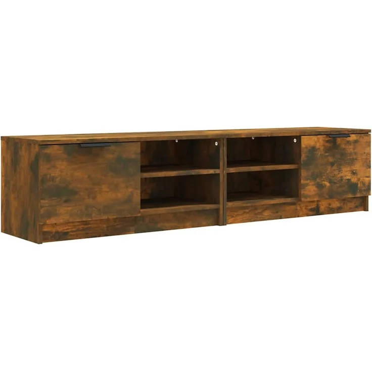 2 pcs TV-Schrank, Lowboard Räuchereiche 80x35x36,5 cm Holzwerkstoff – Bild 2