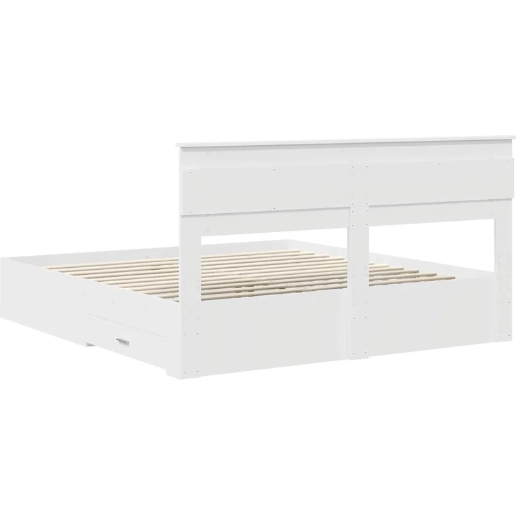 vidaXL Bettrahmen mit Kopfteil Weiß 200 x 200 cm Holzwerkstoff 3409953 – Bild 9