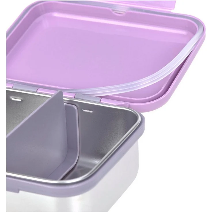 LÄSSIG Lunchbox Little Gang, Heart lilac, Edelstahl, Polyprophylen (PP), Silikon, (1-tlg) – Bild 3