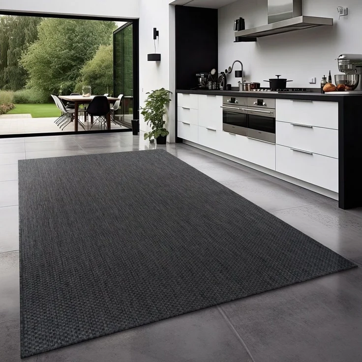 TT Home Teppich, Rechteckig, Höhe: 4 mm, Teppich Outdoor Wohnzimmer Esszimmer Balkon Wetterfest – Bild 5