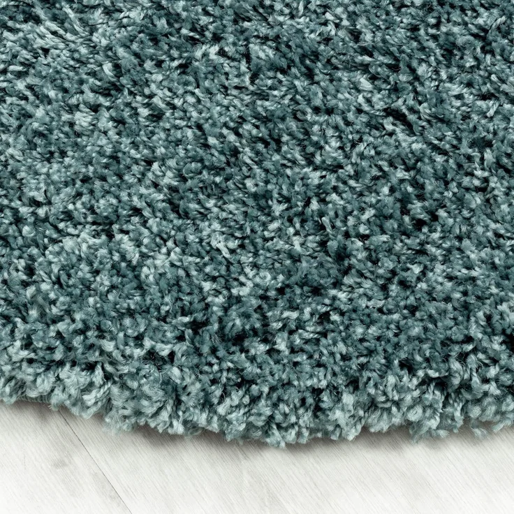 HomebyHome Hochflor Wohnzimmer Teppich 140x200 cm Einfarbig Blau Teppich Langflor Shaggy Modern Teppich für Schlafzimmer, Pflegeleicht Flauschig Weich Rechteckig Kleiner Teppich – Bild 6