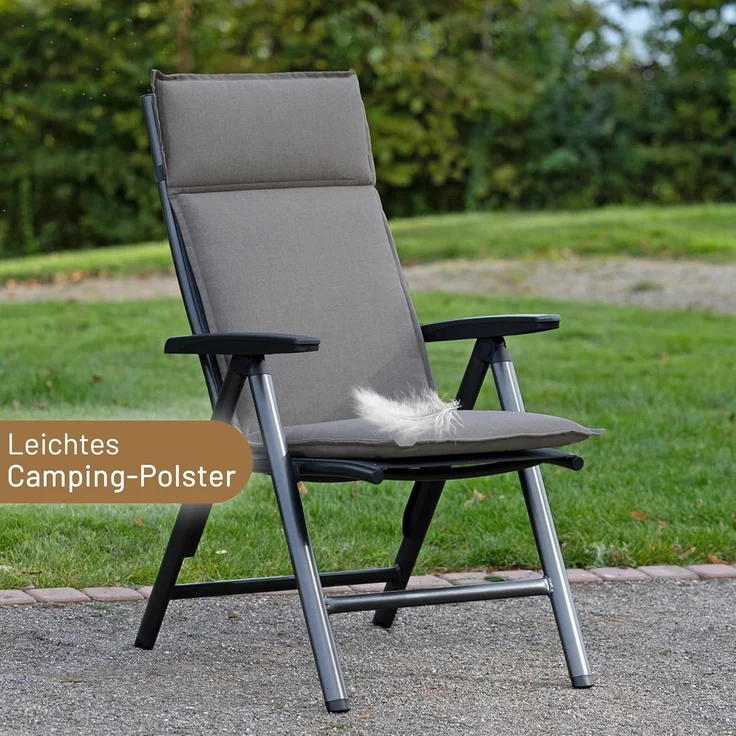 Herlag Hochlehnerauflage Bea Gartenstuhlauflage Hochlehner Wasserabweisend 120x50x4,5cm, (1 St), Polsterauflage für Klappstühle mit UV- & Fleckschutz – Bild 2