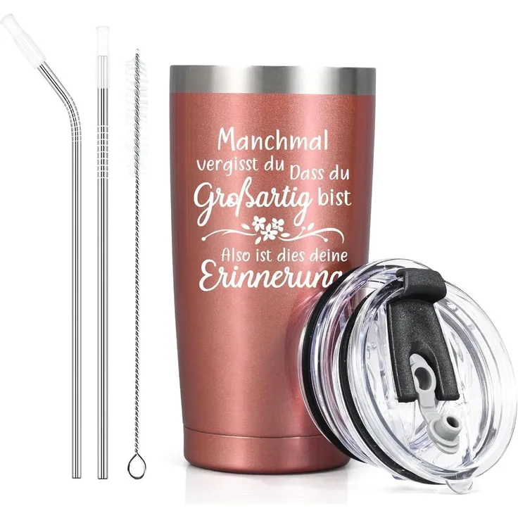 Livole Geschenk Frauen Freundin Geburtstag 20oz Thermobecher Roségold