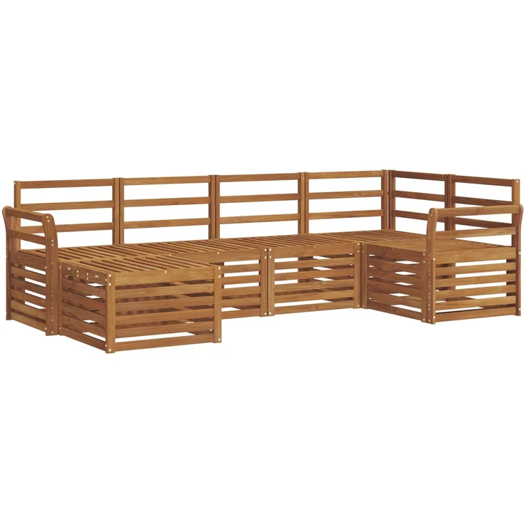 vidaXL Outdoor-Sofagarnitur 6 stk. 5-Sitzer Natur Massivholz Akazie 3375089 – Bild 2