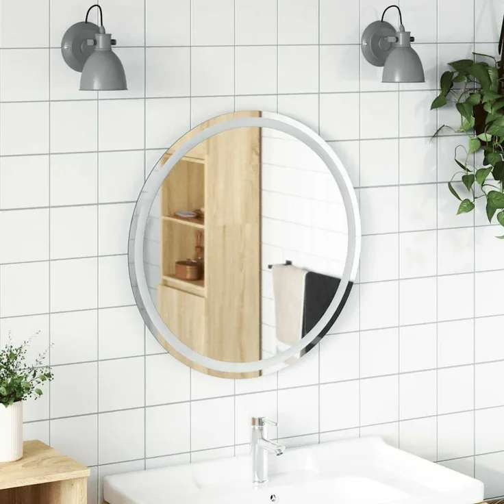 LED-Badspiegel, Wandspiegel, Badezimmerspiegel 70 cm Rund