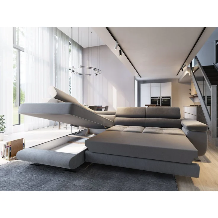 Masseno Ecksofa SELVA mit Schlaffunktion L-Form, Sofa mit Bettkasten – Bild 3