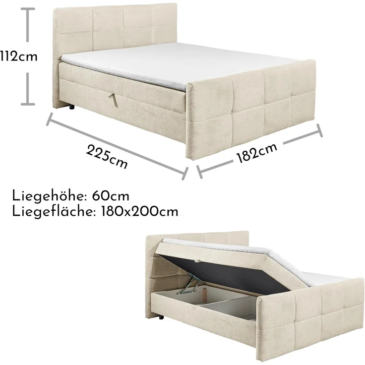 Boxbett Tijuana mit Bettkasten Breitcord – Bild 3