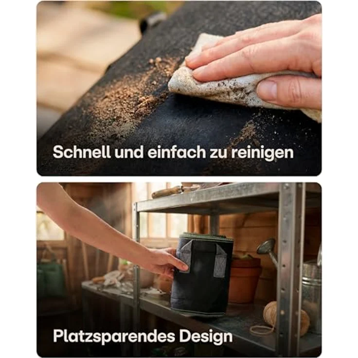 Praknu Pflanzkübel Pflanzsack 30l - 5 STK aus Vliesstoff mit 5 Schilder zum Beschriften (5er Set, 5 St), mit Griff - Für Gemüse, Pflanzen & Blumen - Stofftöpfe - Grow Töpfe – Bild 8