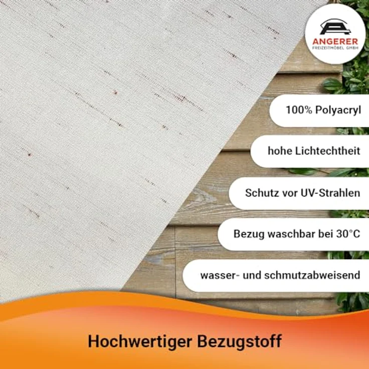 Angerer Freizeitmöbel GmbH Balkonsichtschutz Style - Senkrechtmarkise für Sicht- und Sonnenschutz - Montage ohne Bohren und Dübeln - ideale Balkonmarkise für Mietwohnungen (Beige, 120 cm) – Bild 4