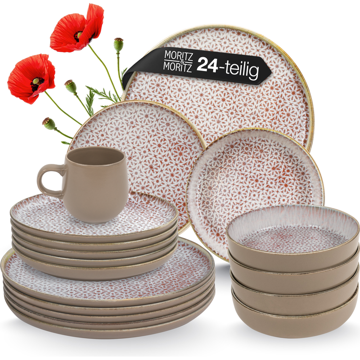 Moritz & Moritz ALHAMBRA Geschirrset 24tlg, 6 Personen, Mousse