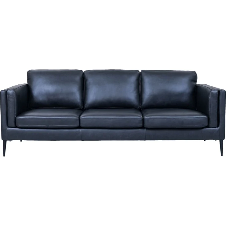 3-Sitzer Sofa Aicena Leder Schwarz - Komfortsofa mit Taschenfederkern & Metall-Gestell – Bild 3