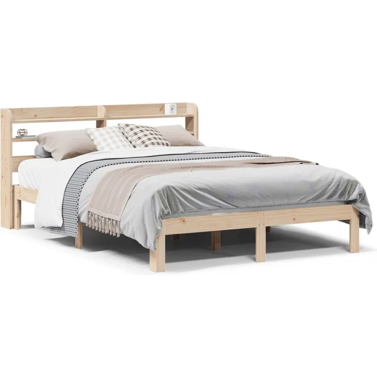 Doppelbett, Bettgestell Modernen mit Kopfteil ohne Matratze 160x200 cm d908e