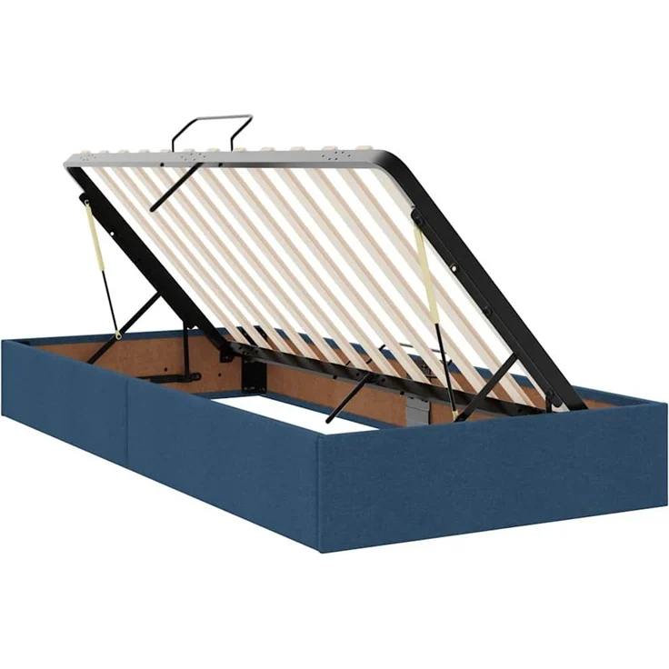 vidaXL LED-Speicherbett mit Matratze Blau 90 x 200 cm Stoff 3372332 – Bild 7