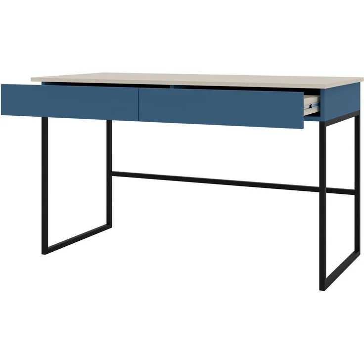 Mirjan24 Schreibtisch Latkop LO10 (Farbe: Cashmere / Meerblau), 76 x 60 x 125 cm – Bild 2