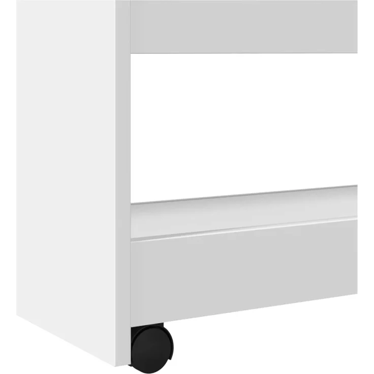 vidaXL Schmaler Aufbewahrungswagen 4 Etagen Weiß Holzwerkstoff 855259 – Bild 6