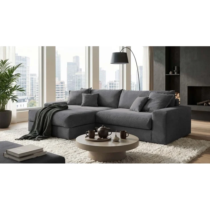Ecksofa Kamil von Ed Exciting Design im Fjord Cordbezug mit optionalem Hocker – Bild 1