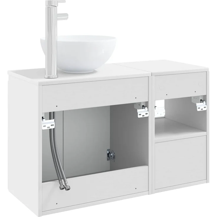 vidaXL Badezimmerschrank-Set 2 stk. Hochglanz Weiß 79,5 x 41 x 80 cm 3404038 – Bild 6