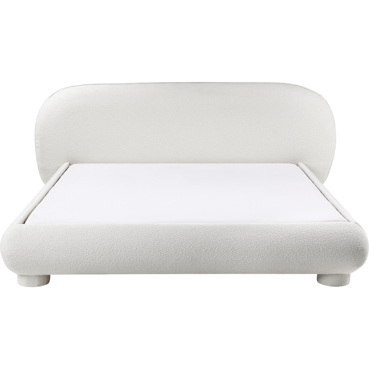 Bett mit Lattenrost Bouclé BAYEL 180x200 cm Cremeweiß – Bild 5