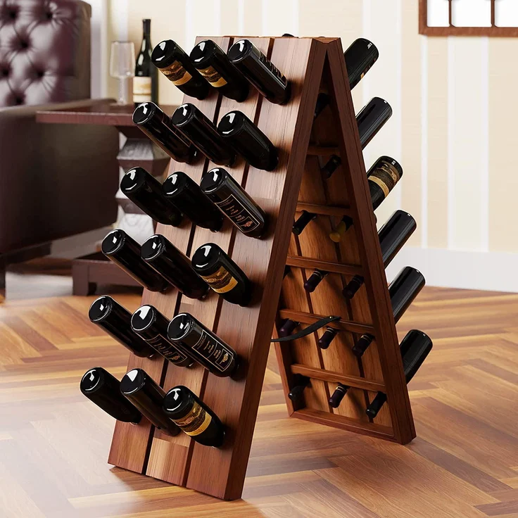 Casaria Weinregal Rüttelpult Weinständer, Akazie Holz, 87 x 39 x 55 cm – Bild 3