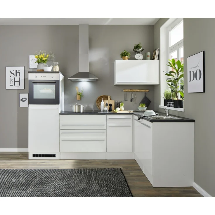 Winkelküche >Jazz< weiss matt / weiss Hochglanz - 260x200x60 (BxHxT) – Bild 2