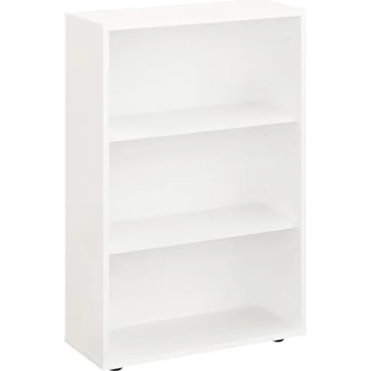 KOMTO Bücherregal Lumo 60 cm breit Regal mit 3, 4, 6 Ebenen und Höhenverstellbare Regale, Aufbewahrungsregal Bookshelf Weiß – Bild 2