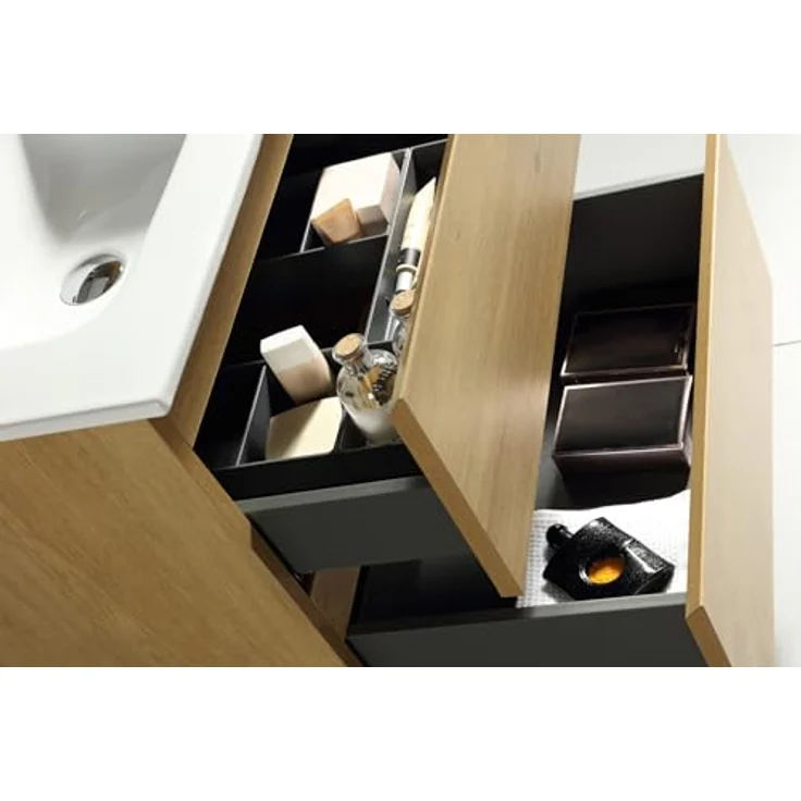 Alpenberger Badmöbel-Set - Badschrank Badezimmerschrank, (Waschbecken mit Überlauf, 2 Waschbeckenunterschrank Schubladen), Waschtisch mit Unterschrank 60 cm Breit – Bild 6