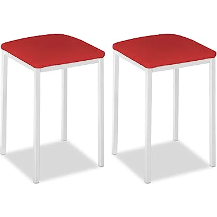 ASTIMESA Küchenstuhl aus Metall mit offener Rückenlehne, Rot, 39 cm x 45 cm x 40 cm – Bild 1
