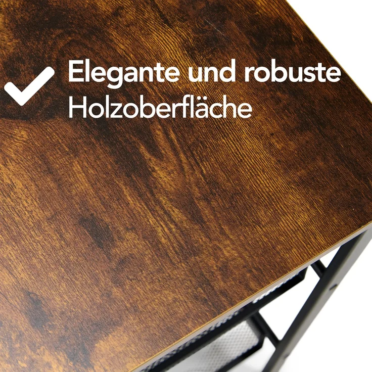 Brixy Schuhregal - Industrie - Holz - Metall - 64x30x52cm - Vintage - Schuhschrank - Braun/Schwarz, blacks, 30 x 64 x 52 cm – Bild 2