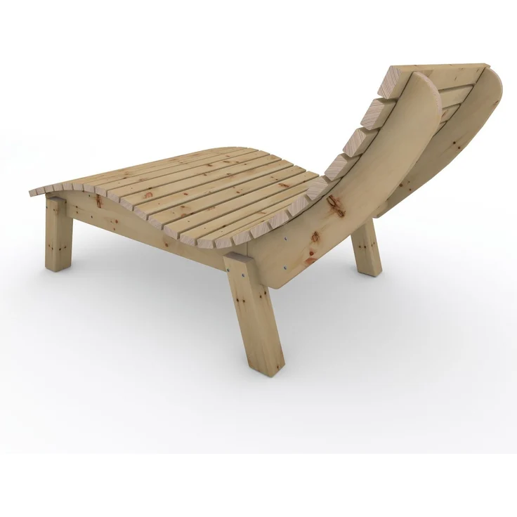 Gartenliege Relaxliege "Liege-Franzi" (Zirbe) Breite 90cm Einstiegshöhe 50cm mit Füßen – Bild 4