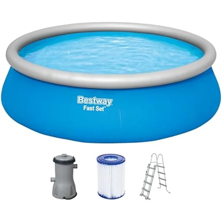 Bestway Fast Set Aufblasbarer Swimmingpool Rund 457x122 cm 93110 – Bild 1