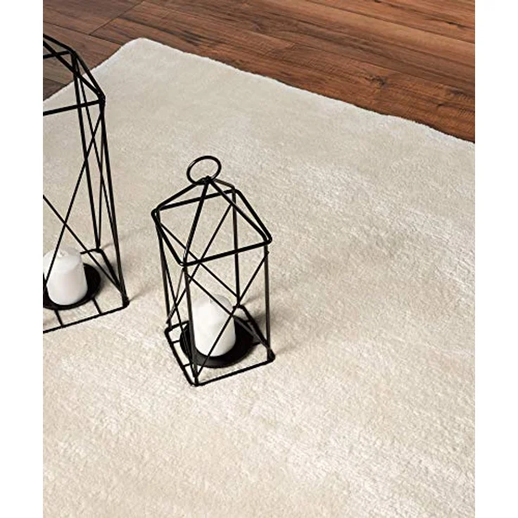 the carpet Relax Moderner Flauschiger Kurzflor Teppich, Anti-Rutsch Unterseite, Waschbar bis 30 Grad, Super Soft, Felloptik, Beige, 120x120 cm Rund – Bild 4