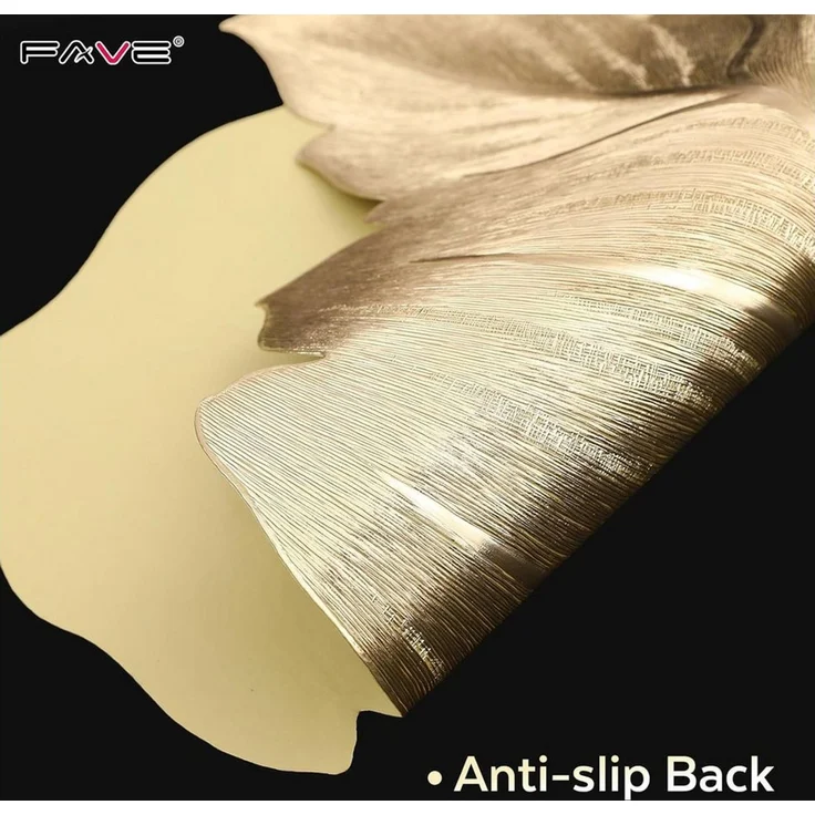 FELIXLEO Platzset 6 Goldene Blatt Platzsets Abwaschbar 32 cm Tischdeko Tischset, (1-St) – Bild 3