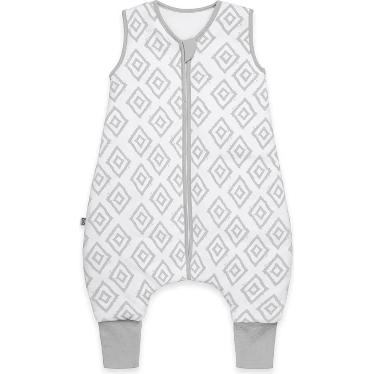emma & noah Premium Baby Schlafsack mit Füßen Ganzjahr, Bequem & Atmungsaktiv, 100% Bio-Baumwolle, OEKO-TEX Zertifiziert, Flauschig, Bewegungsfreiheit, 2.5 TOG (Rauten Grau, 70 cm) – Bild 1
