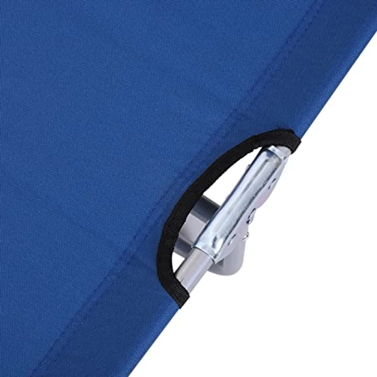 Outsunny Sonnenliege Gartenliege Wellnessliege Strandliege klappbar mit Sonnenschutz Blau 187 x 58 x 36 cm – Bild 8