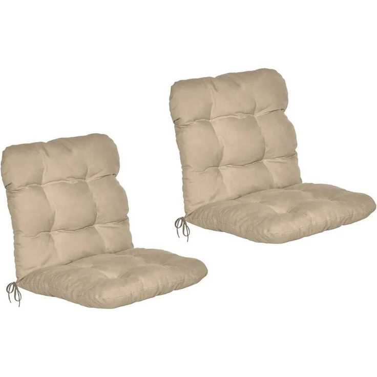 Beautissu Sitzauflage 2er Set Niedriglehner Auflagen Set Flair NL, 100x50x8cm, Natur, 2er Sitzkissen Niederlehner, Sitzpolster Gartenstuhl & Gartenmöbel – Bild 1