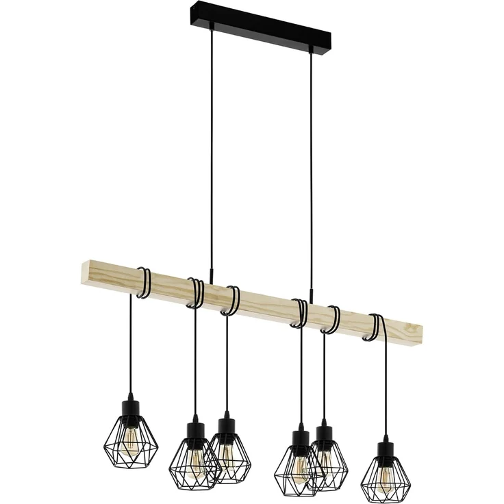 EGLO TOWNSHEND 5 Hängeleuchte, schwarz, braun – Bild 1