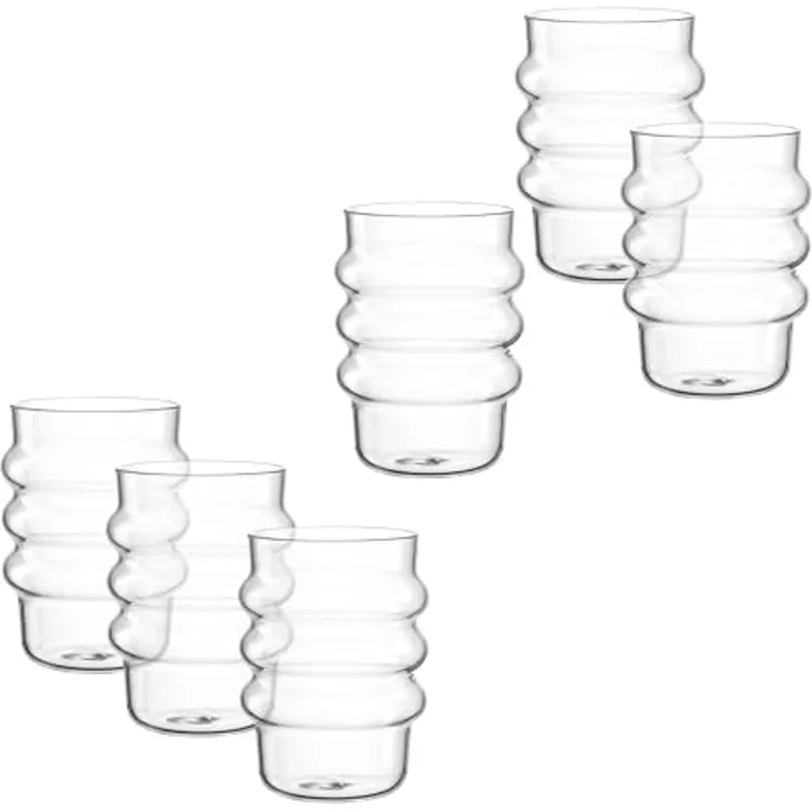 LEONARDO Gläser-Set Trinkglas SOLE, 350 ml, 6er-Set, 6-tlg, Borosilikatglas, mit modernem Bubble-Design