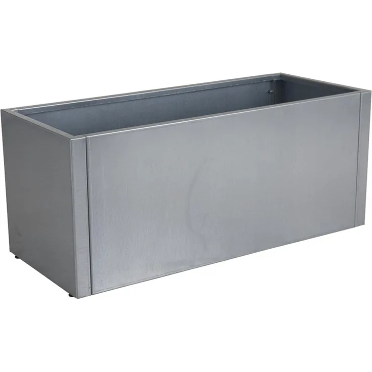 Blumentopf Timjan aus Aluminium, modern, silber, rostfrei, mit Entwässerungsloch und verstellbaren Füßen