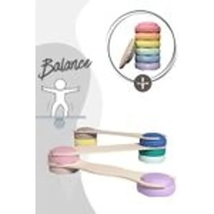 tiSsi® Balance Board Set inkl. Stapelstein 6er Set Rainbow Pastel und Board