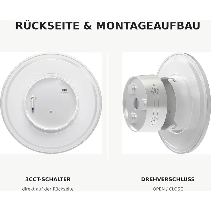 LED 12W Wandleuchte Designer Wandlicht Rund Weiß indirekte Beleuchtung IP65 3000-6500K – Bild 5
