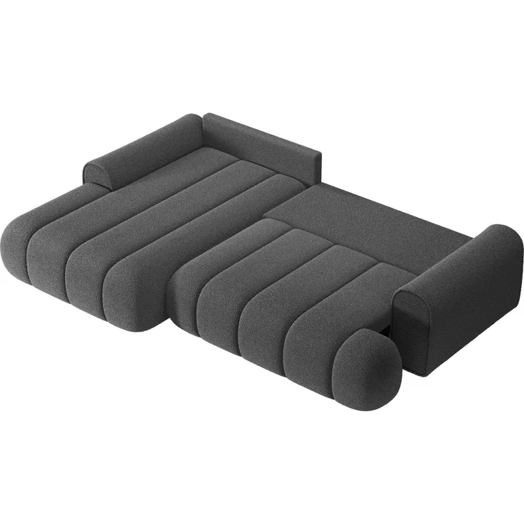 Selsey 'Dandelino' Ecksofa mit Schlaffunktion, Stauraum und Bouclé-Bezug, grau, links, 80 x 275 x 168 cm – Bild 4